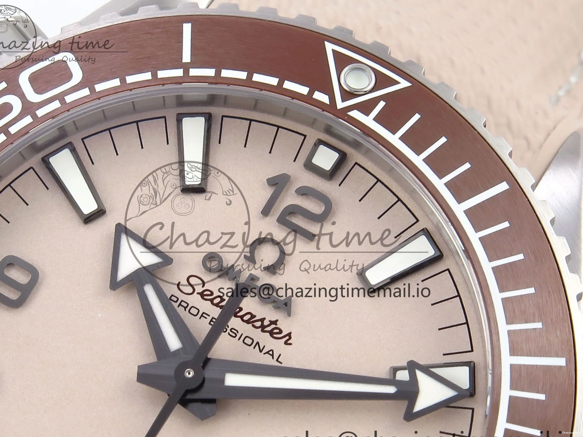 0204 Planet Ocean 43.5mm SS VSF 1:1 Best Edition Brown Bezel Sand Dial on Sand Rubber Strap A8900 Super Clone Neat 7710